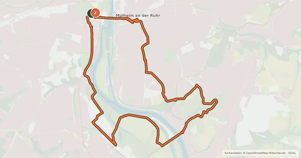 Kartenübersicht der Radroute Mülheimer Bodenschätze - Fahrradroute "Am Wegesrand"