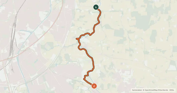 Kartenübersicht der Radroute Münster (21) - Münster (77)