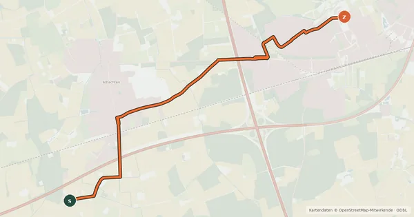 Kartenübersicht der Radroute Münster (4) - Münster (56)
