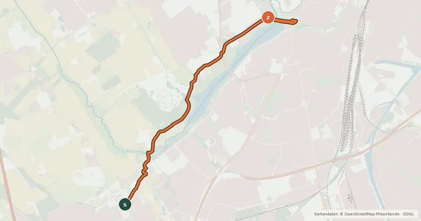 Kartenübersicht der Radroute Münster (56) - Münster (74)