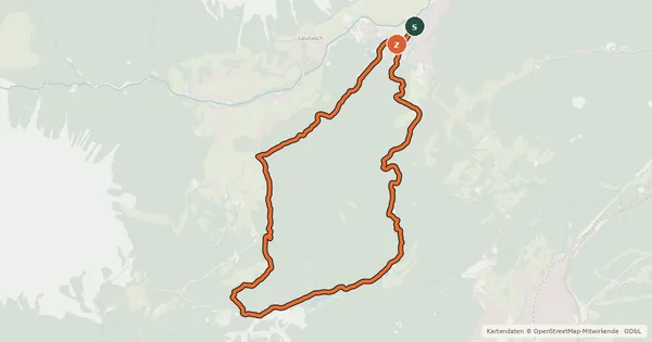 Kartenübersicht der Radroute Muggenmoosalm