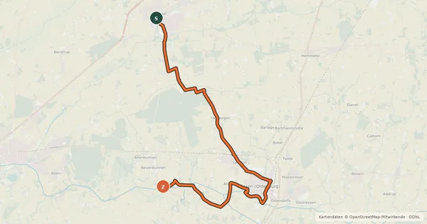 Kartenübersicht der Radroute Mundräuberroute