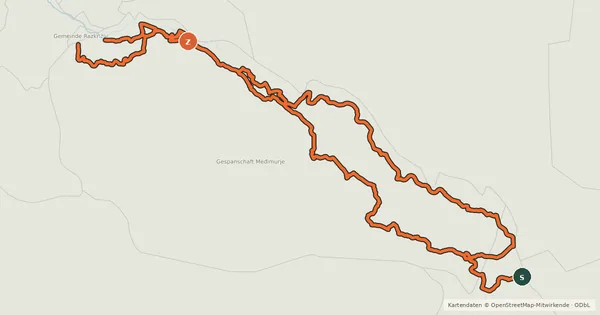 Kartenübersicht der Radroute Mura cycling trail