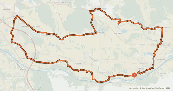 Kartenübersicht der Radroute Murfelder Tour