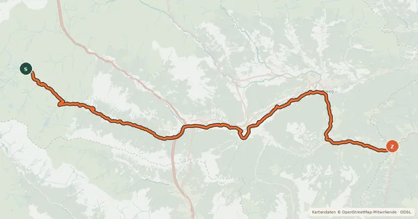 Kartenübersicht der Radroute Murradweg Abs. 1 (Sticklerhütte - Predlitz)