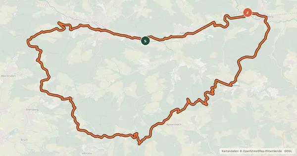 Kartenübersicht der Radroute Murrhardter Wald