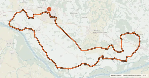 Kartenübersicht der Radroute Museumsradweg