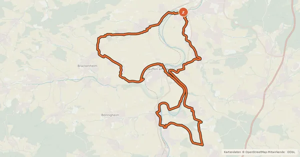 Kartenübersicht der Radroute N1 Wein-Land-Fluss-Tour