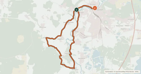 Kartenübersicht der Radroute Naabtaltour-Tour3