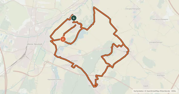 Kartenübersicht der Radroute Nadelburg-Radweg
