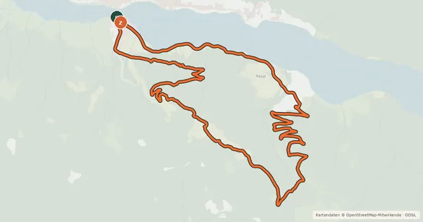 Kartenübersicht der Radroute Naggler Alm Runde Weissensee