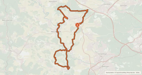 Kartenübersicht der Radroute Nah.Tour.Radweg