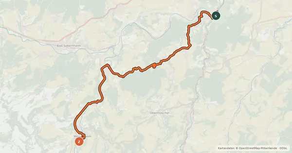Kartenübersicht der Radroute Nahe-Glan-Höhentour