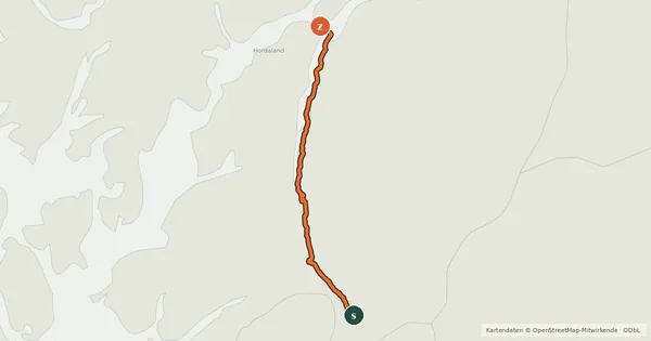 Kartenübersicht der Radroute Nasjonal sykkelrute 3