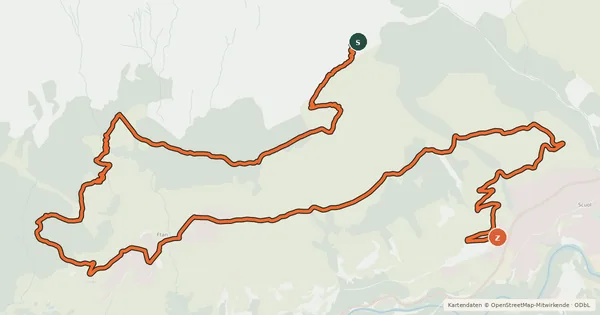 Kartenübersicht der Radroute Natèas Bike (Scuol, Motta Naluns–Scuol)