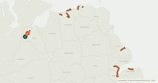 Kartenübersicht der Radroute National Cycle Network National Route 93