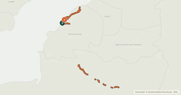 Kartenübersicht der Radroute National Cycle Network Route 26 (Proposed)