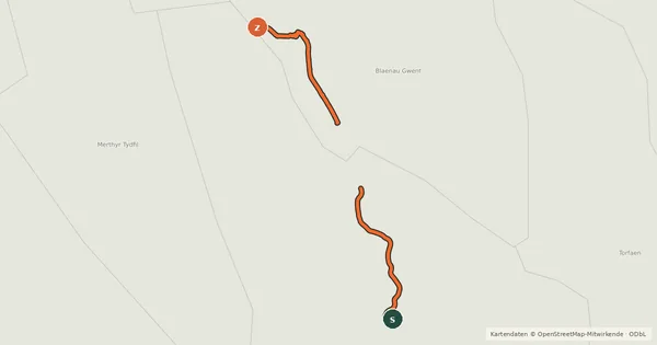 Kartenübersicht der Radroute National Cycle Network Route 467