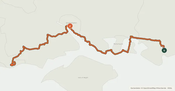 Kartenübersicht der Radroute National Cycle Route 2 South Mundham to Christchurch