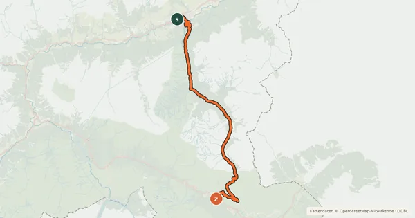 Kartenübersicht der Radroute Nationalpark Bike-Marathon - Etappe 1 (Scuol - Tschierv)