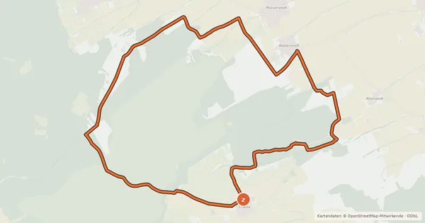 Kartenübersicht der Radroute Nationalpark Hainich Fahrrad-Rundweg