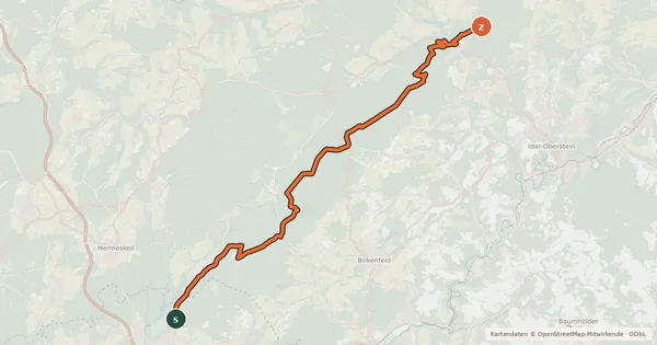 Kartenübersicht der Radroute Nationalpark-Radquerung 1