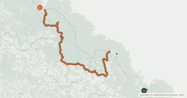 Kartenübersicht der Radroute Nationalpark-Radweg