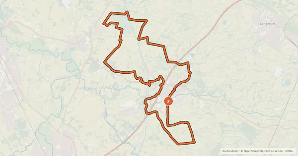 Kartenübersicht der Radroute NaTourismus Brachvogelroute