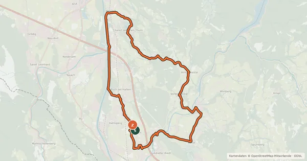 Kartenübersicht der Radroute Natur Erlebnis-Tour Tennengau