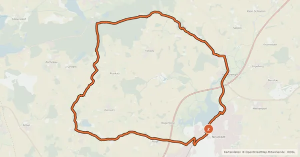 Kartenübersicht der Radroute Natur-Pur-Tour