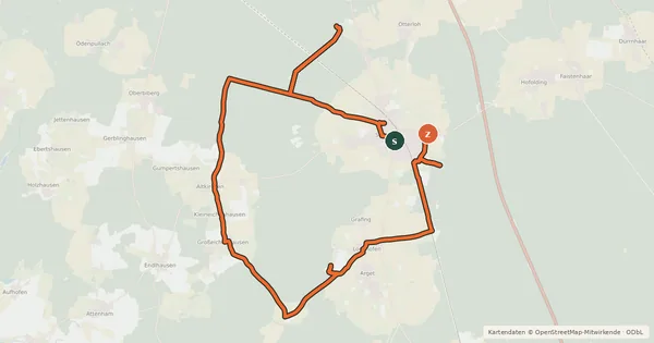 Kartenübersicht der Radroute Natur-Radwanderweg Sauerlach