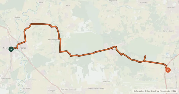 Kartenübersicht der Radroute Natura Trail 5
