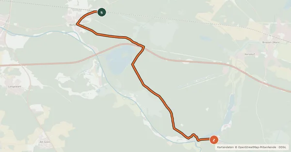 Kartenübersicht der Radroute Natura Trail Radwandern in der Drahendorfer Spreeniederung - Route 1