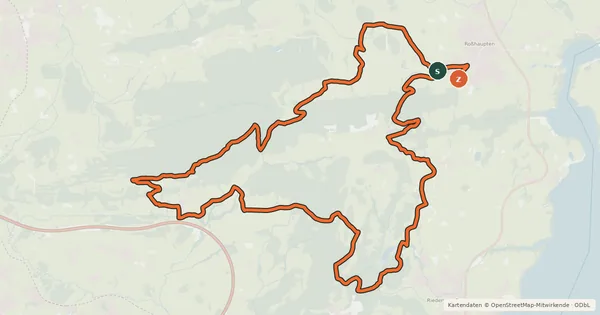 Kartenübersicht der Radroute Naturbiken Hopferwald-Senkele-Runde