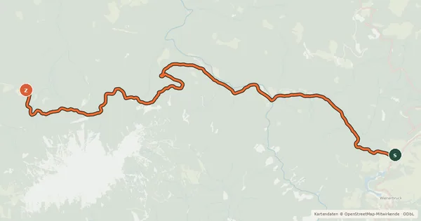 Kartenübersicht der Radroute Naturpark Strecke