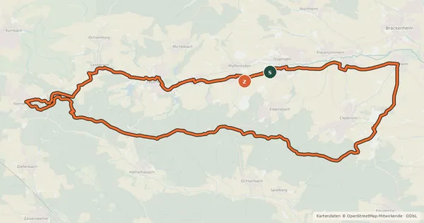 Kartenübersicht der Radroute Naturpark-Tour