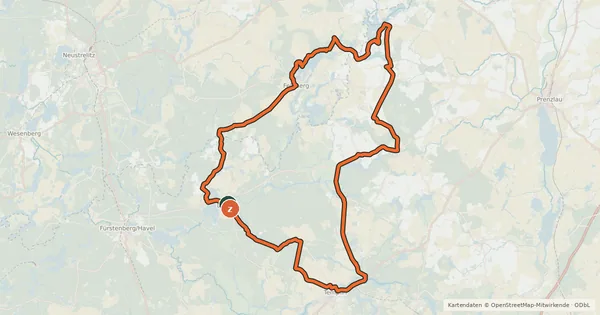 Kartenübersicht der Radroute Naturpark Tour Nord "Auf der Spur der Steine"