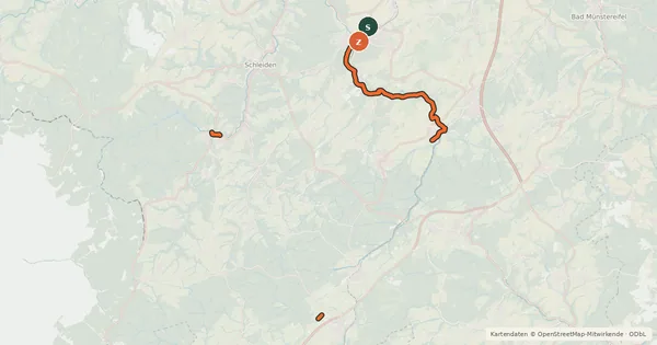 Kartenübersicht der Radroute Naturparkroute