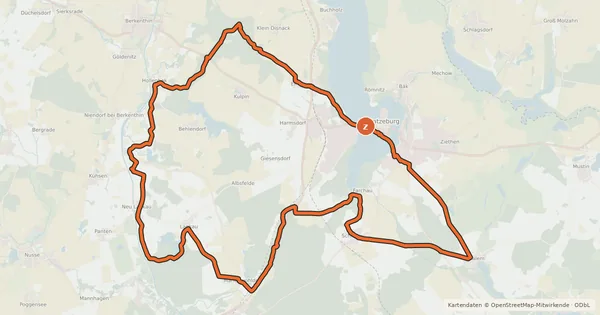 Kartenübersicht der Radroute Naturparktour