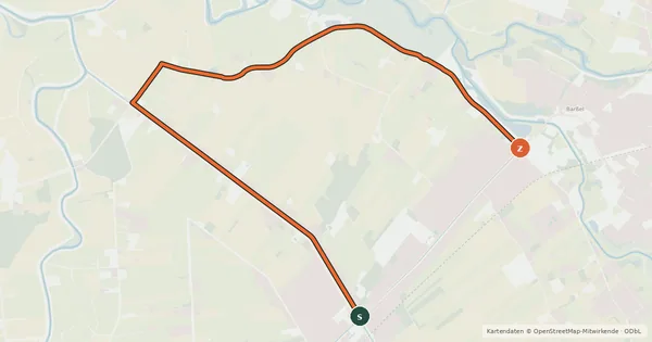 Kartenübersicht der Radroute Naturroute durch Barßel