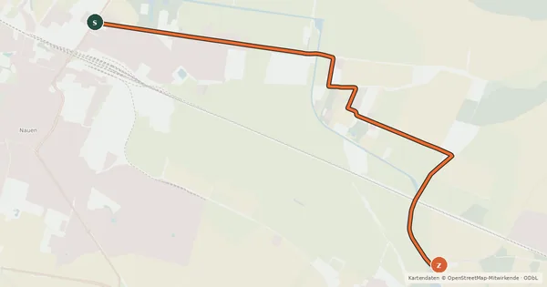 Kartenübersicht der Radroute Nauen (15) - Bredow (66)