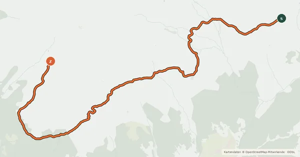 Kartenübersicht der Radroute Naviser Sunnseitn Trail