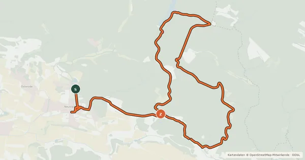 Kartenübersicht der Radroute NDH 5 (Sägemühlentour)