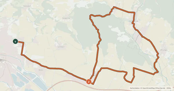 Kartenübersicht der Radroute NDH 8 (Thyrafuchs - Tour)