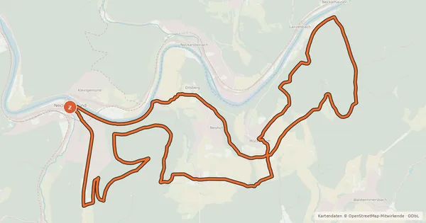 Kartenübersicht der Radroute Neckargemünd 2