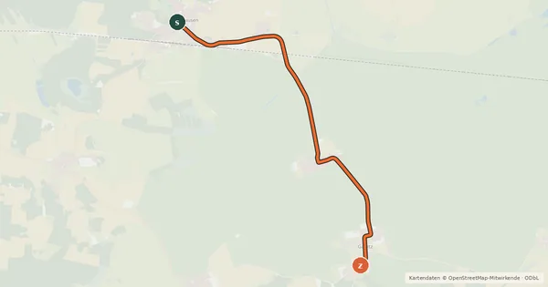 Kartenübersicht der Radroute Nennhausen (30) - Garlitz (31)