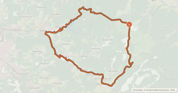 Kartenübersicht der Radroute Netpher Radring