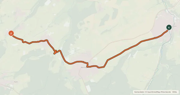 Kartenübersicht der Radroute Nettersheim (83) - Diefenbach (84)