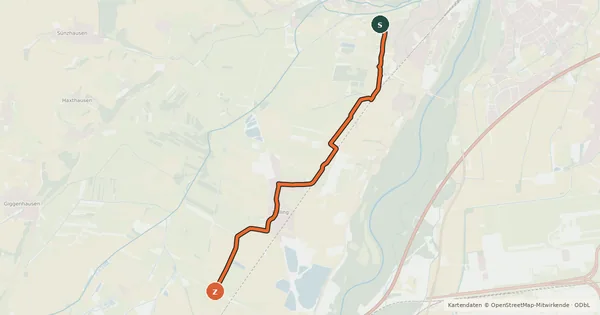 Kartenübersicht der Radroute Neufahrn bei Freising - Freising