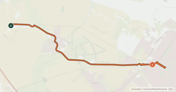 Kartenübersicht der Radroute Neuruppin (06) - Märkisch Linden (31)